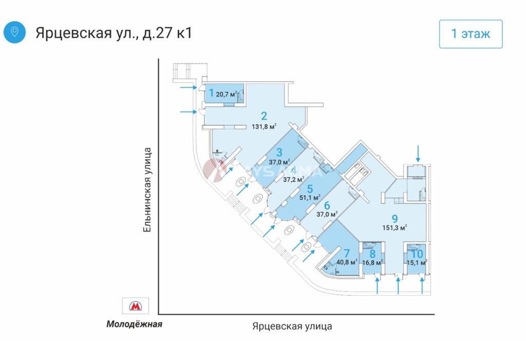 Продажа помещения 51.10 кв.м. ЗАО ул. Ярцевская, 27к1 - фотография №3