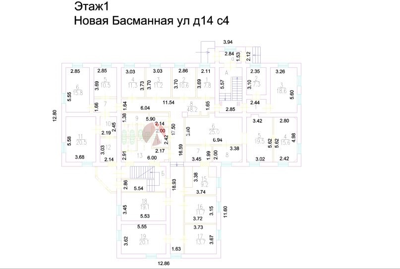 Продажа помещения 1550.20 кв.м. ЦАО ул. Новая Басманная, 14с4 - фотография №6