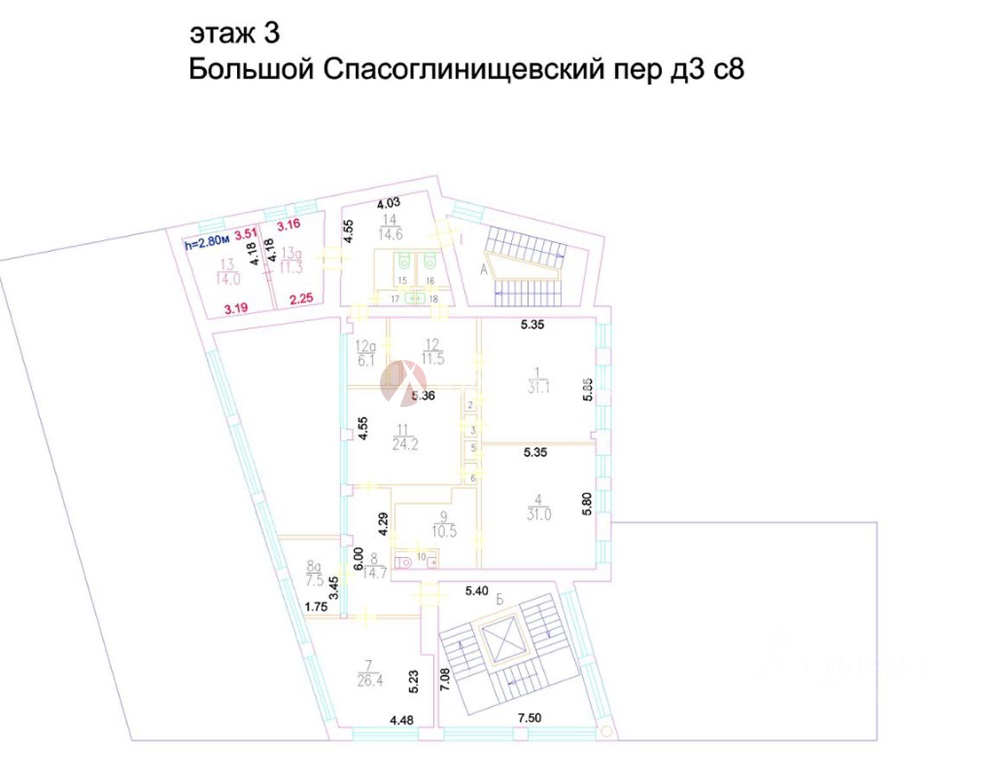 Продажа здания 1473 кв.м. ЦАО пер. Большой Спасоглинищевский, 3с8 - фотография №6